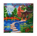 CRYSTAL ART Kit tableau broderie diamant 30x30cm Jardin japonais