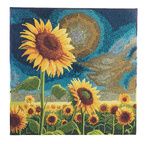 CRYSTAL ART Kit tableau broderie diamant 30x30cm Champs de tournesol