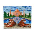 CRYSTAL ART Kit tableau broderie diamant 40x50cm Tigres Taj Mahal