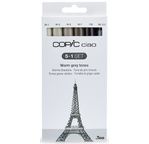 Set COPIC CIAO "5+1" 5 Gris Chauds + 1 Multiliner