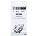 Set COPIC CIAO "5+1" 5 Gris Frois + 1 Multiliner