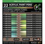 TOOLI Marqueur Acrylique Set Vert 22 couleurs EF 07mm