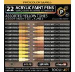 TOOLI Marqueur Acrylique Set Jaune 22 couleurs EF 07mm