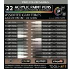 TOOLI Marqueur Acrylique Set Gris 22 couleurs EF 07mm