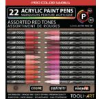 TOOLI Marqueur Acrylique Set Rouge 22 couleurs EF 07mm