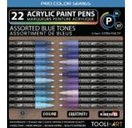 TOOLI Marqueur Acrylique Set Bleu 22 couleurs EF 07mm