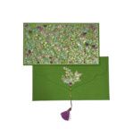 PAPERTREE FLORA Enveloppe Cadeau 19X10cm Vert/rose