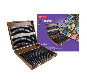 DERWENT - STUDIO - coffret bois 48 crayons de couleur