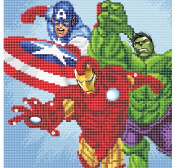 MARVEL Super-héros tableau à diamanter 30x30cm Crystal Art