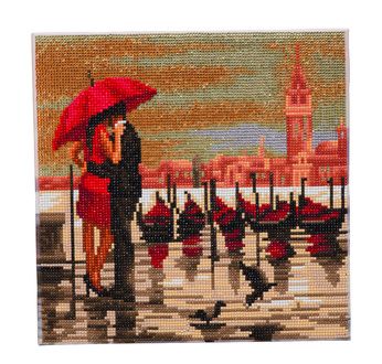 CRYSTAL ART Kit tableau broderie diamant 30x30cm Venise romantique