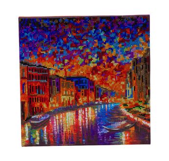 CRYSTAL ART Kit tableau broderie diamant 30x30cm Afremov Les gondoles