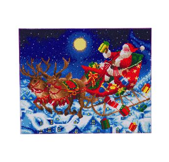 CRYSTAL ART Kit tableau broderie diamant 40x50cm Traineau Père Noël