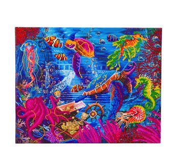 CRYSTAL ART Kit tableau broderie diamant 40x50cm Sous l'Océan