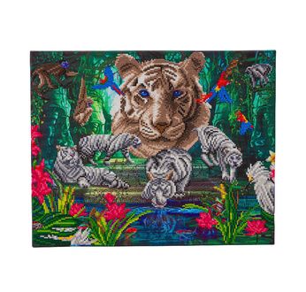 CRYSTAL ART Kit tableau broderie diamant 40x50cm Jungle exotique