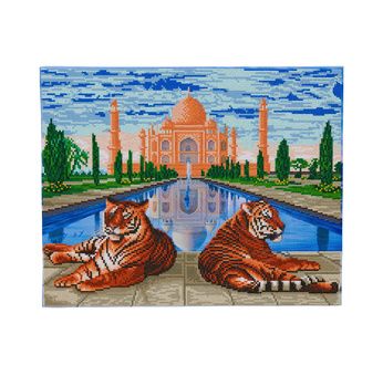 CRYSTAL ART Kit tableau broderie diamant 40x50cm Tigres Taj Mahal