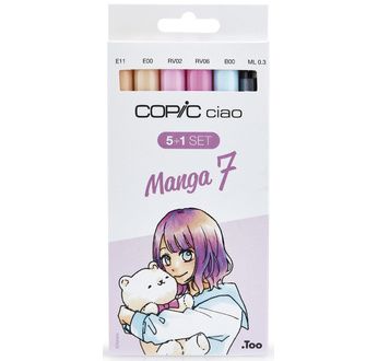 Set COPIC CIAO "5+1" 5 couleurs Manga 7 + 1 Multiliner