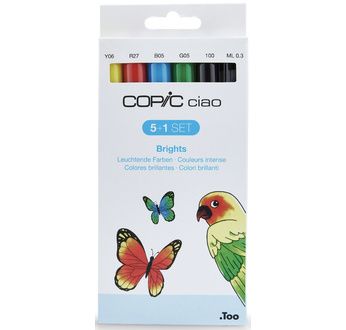 Set COPIC CIAO "5+1" 5 couleurs Vives + 1 Multiliner