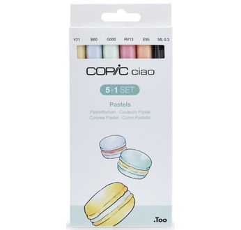 Set COPIC CIAO "5+1" 5 couleurs Pastel + 1 Multiliner