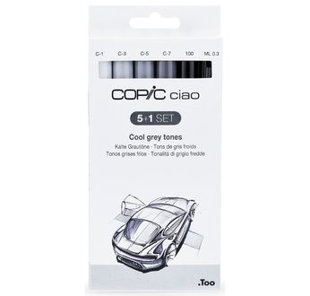 Set COPIC CIAO "5+1" 5 Gris Frois + 1 Multiliner