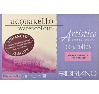 FABRIANO ARTISTICO X WHITE- Bloc31x41-300g-20feuilles-grain satiné