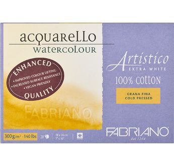 FABRIANO ARTISTICO X WHITE-Bloc18x26-300g-20feuilles-grain fin