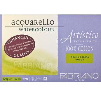 FABRIANO ARTISTICO X WHITE- Bloc31x41-300g- 20 feuilles-grain torchon