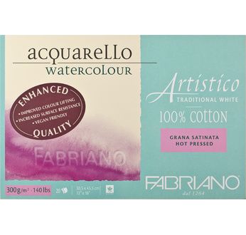 FABRIANO ARTISTICO WHITE- Bloc31x41-300g- 20 feuilles-grain satiné