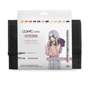 Set COPIC CIAO Trousse 12 couleurs Set Manga Tones 1