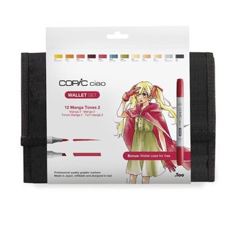 Set COPIC CIAO Trousse 12 couleurs Set Manga Tones 2