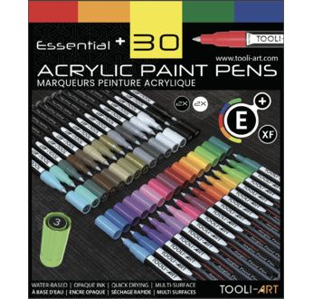 TOOLI Marqueur Acrylique Set Essentiel 30 couleurs EF 07mm