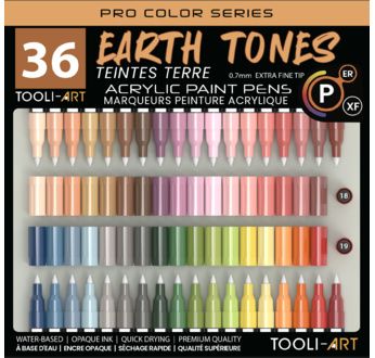 TOOLI Marqueur Acrylique Set Nature 36 couleurs EF 07mm