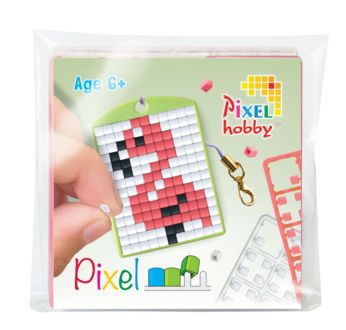 PIXEL Kit créatif porte-clé 4x3cm - Flamant rose