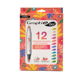 GRAPH'IT GO Set de 12 marqueurs acrylique - FLORAL