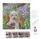 CRYSTAL ART Kit tableau broderie diamant 30x30cm Chien & fleurs