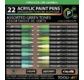 TOOLI Marqueur Acrylique Set Vert 22 couleurs EF 07mm